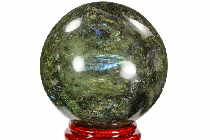 Flashy, Polished Labradorite Sphere - Great Color Play #103702